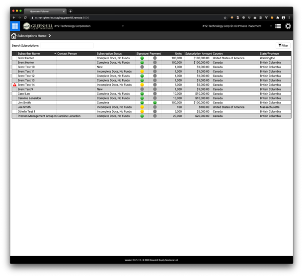 Equity 365 Software Shareholder and Investor Screenshot